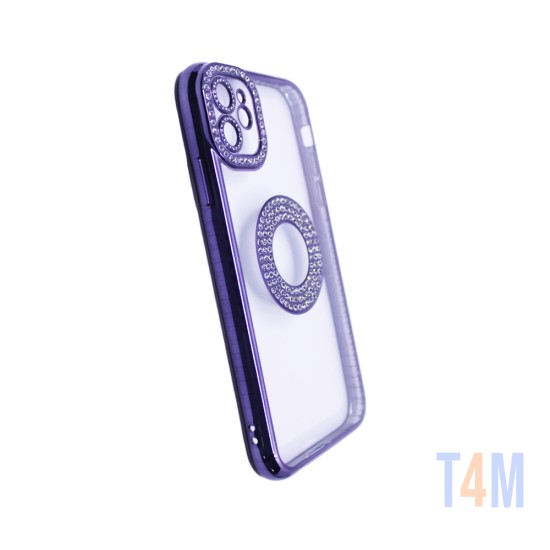 Capa de Silicone Suave com Design de Diamante para Apple iPhone 11 Roxo